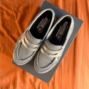 New Balance Metallic Silver Slip-On Sneakers